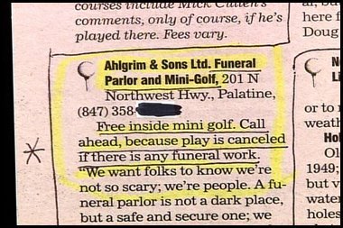 Mini Golf Fun At The Funeral Home