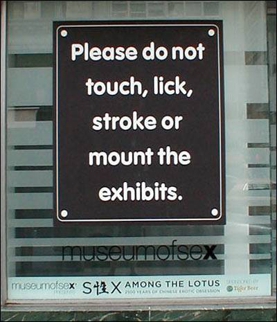 Museum Of Sex Warning Sign